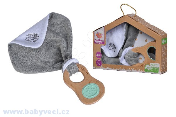 Dřevěné chrastítko s držadlem Bio 100% Natur s dečkou