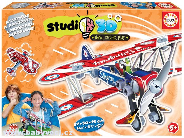 Puzzle dopravní prostředky letadlo 3D Studio Educa s plastovými šrouby > varianta letadlo