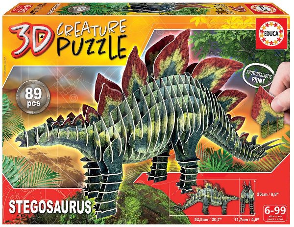 Puzzle dinosaurus Stegosaurus 3D Creature Educa > varianta stegosaurus