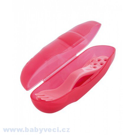Canpol babies Plastový příbor v pouzdru > varianta růžová