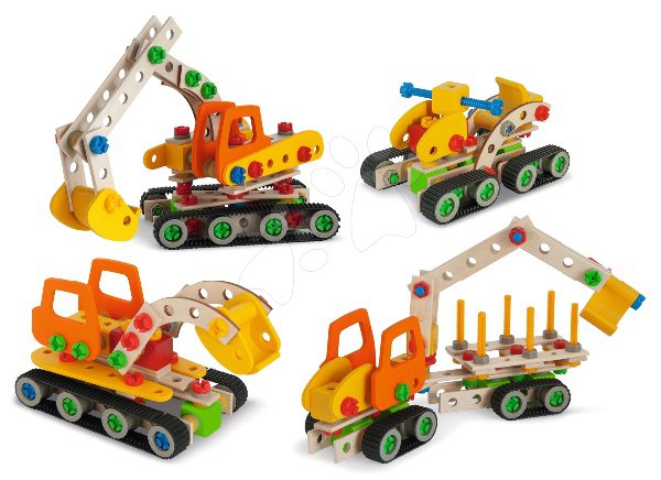 Dřevěná stavebnice 4v1 Constructor Crawler > varianta crawler