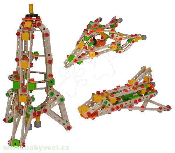 Dřevěná stavebnice 3v1 Constructor vesmír, kosmická loď > varianta vesmír