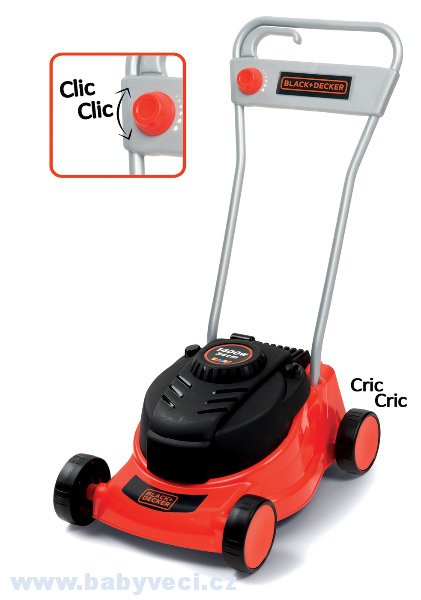 Dětská sekačka na trávu Black&Decker Smoby s mechanickým zvukem > varianta black decker