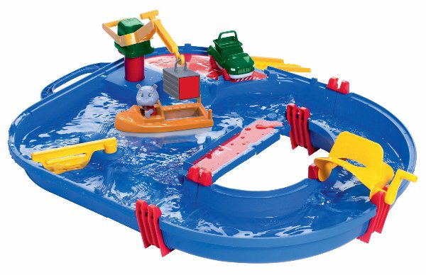 Vodní dráha AquaPlay Start Set kufřík s hrochem Wilmou a kontejnerovou lodí > varianta start set