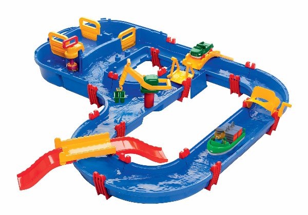 Vodní dráha pro děti AquaPlay MegaBridge mostem a přehradou s vodou pumpou > varianta mega bridge