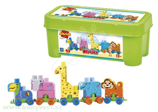 stavebnice vláček zvířátka v boxu > varianta zvířátka vláček