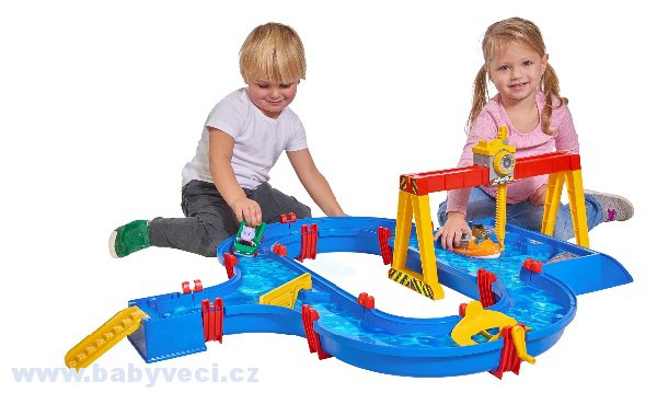 Vodní dráha pro děti AquaPlay Port kontainer jeřáb > varianta port kontainer