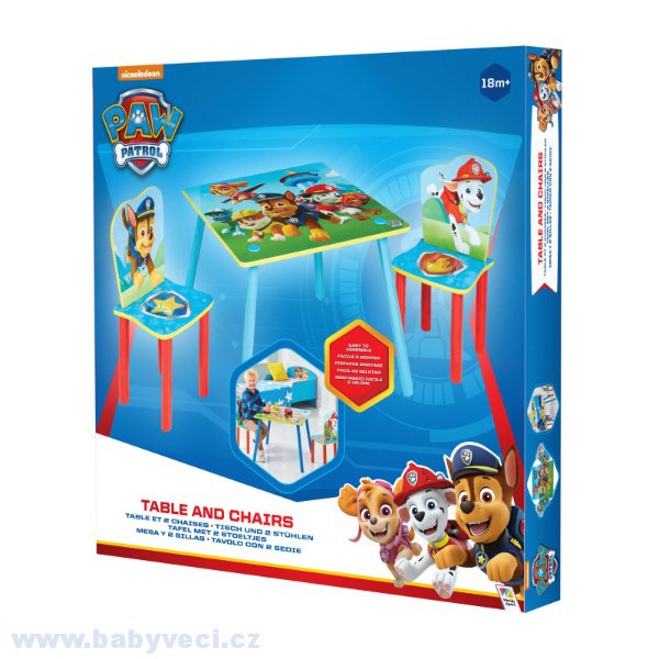 Dětský stůl a židličky paw patrol tlapková patrola > varianta paw patrol