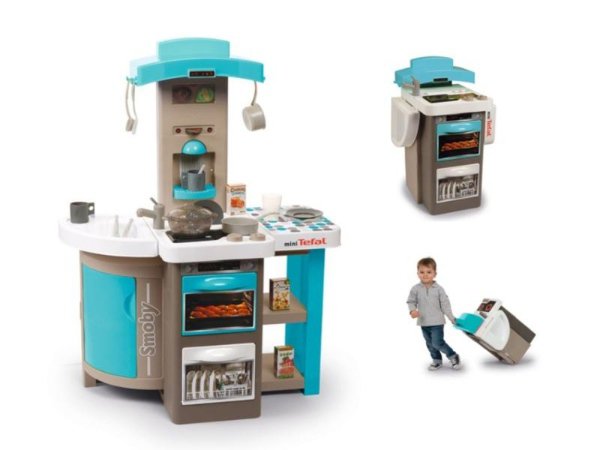 Kuchyňka skládací Tefal Opencook Bubble Smoby modrá s magickým bubláním kávovarem ledničkou > varianta modrá elektornická