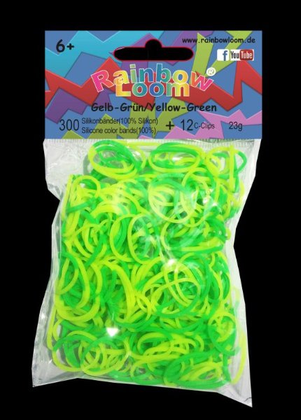 Rainbow Loom ® náhradní gumičky dvoubarevné > varianta zeleno žlutá