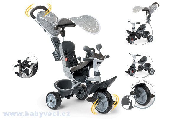 Tříkolka s potahem DeLuxe Baby Driver Comfort > varianta de lux šedá