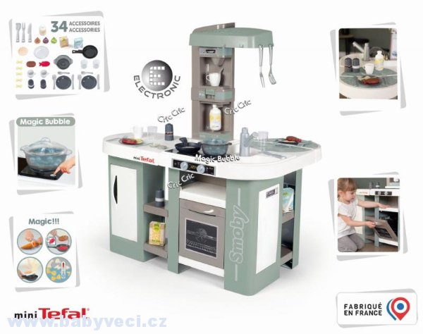 Kuchyňka elektronická s bubláním v hrnci Tefal Studio XL Bubble 360° Smoby s funkčními spotřebiči a potravinam