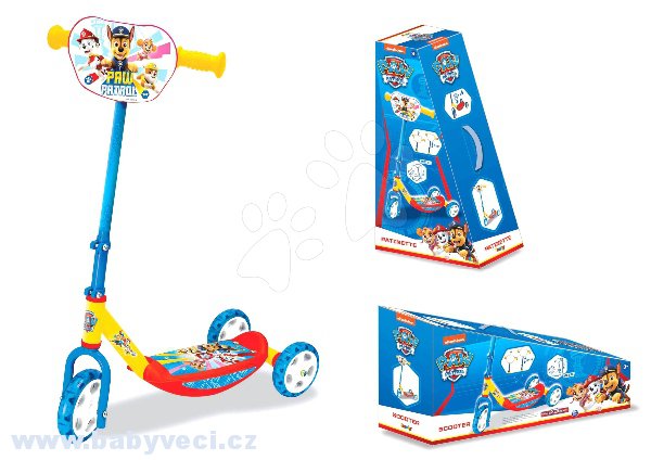 Koloběžka Paw Patrol Smoby tříkolová s nastavitelnou rukojetí > varianta tlapková patrola nastavitelná
