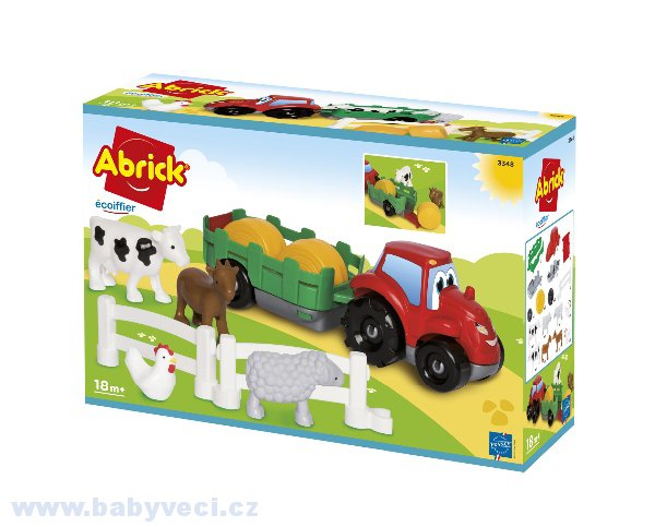Stavebnice Traktor s přívěsem a zvířátky Écoiffier > varianta traktor