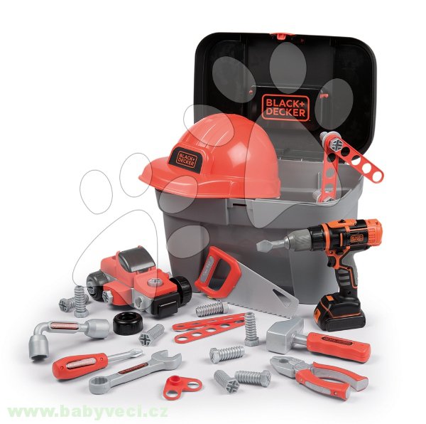 Pracovní kufřík s mechanickou vrtačkou Black Decker + přilba