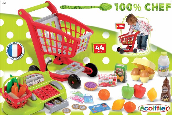 Nákupní vozík s pokladnou a 44 příslušenství > varianta vozík+pokladna+nákup