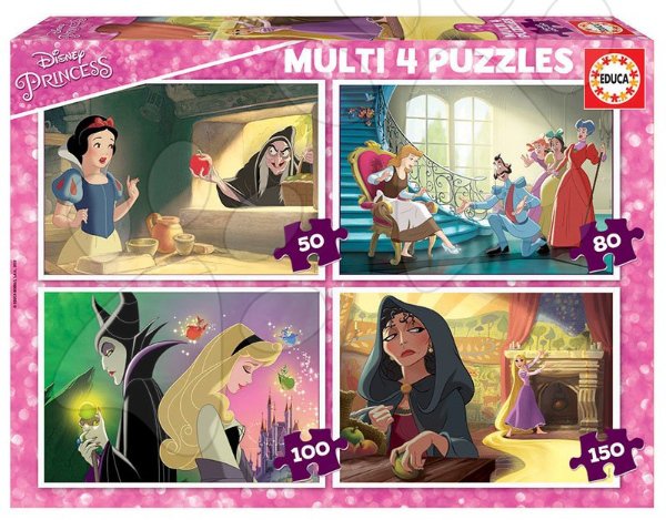 Puzzle multi sada 4 obrázků princezny disney > varianta princezny