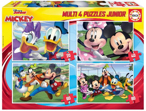Puzzle multi sada 4 obrázků princezny Mickey mouse > varianta mickey
