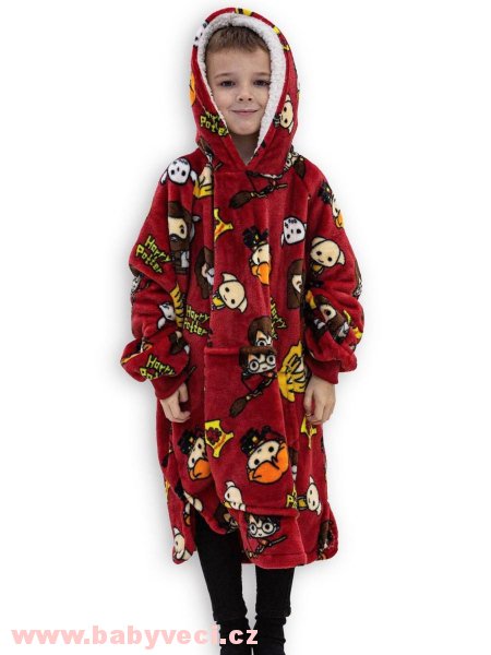 Hřejivá deka flesová s beránkem s rukávy harry potter > varianta harry potter junior