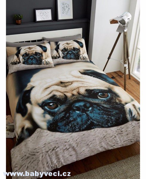 Povlečení pejsek mops mazlík
