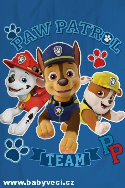 Deka tlapková patrola paw patrol modrá > varianta deka modrá