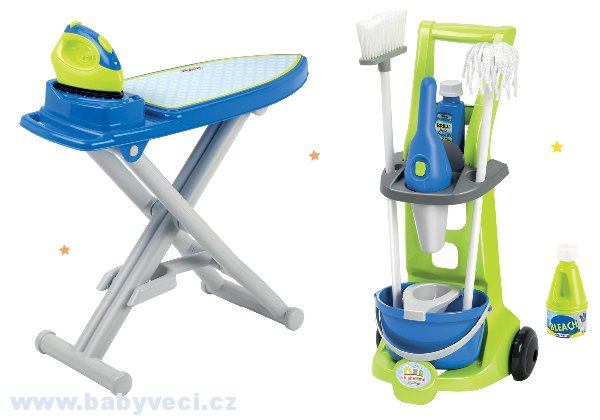 Úklidový vozík ruční vysavač a žehlící prkno se žehličkou > varianta vozík+ vysavač + žehlící prkno