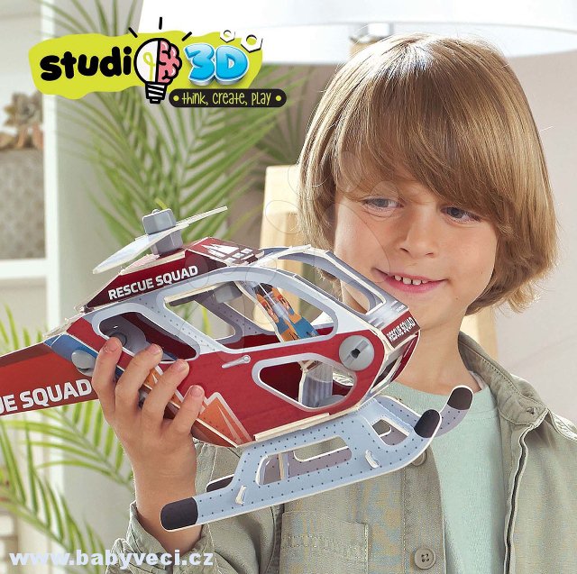 Puzzle dopravní prostředky Helicopter 3D Studio Educa s plastovými šrouby > varianta helicopter