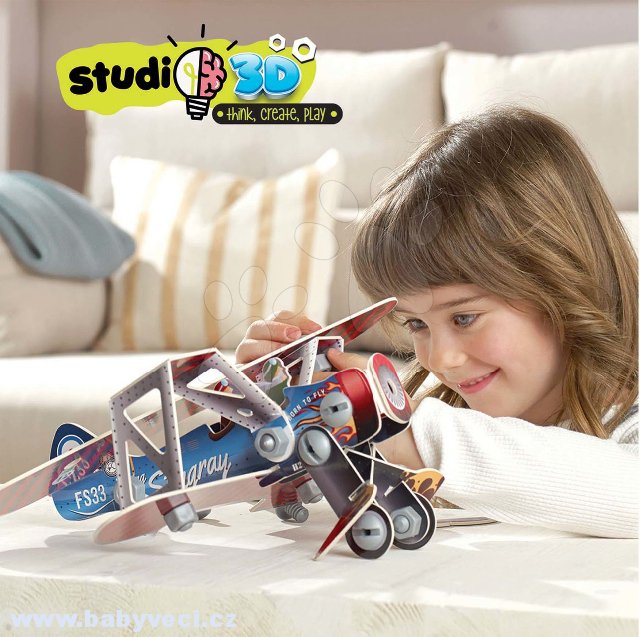 Puzzle dopravní prostředky letadlo 3D Studio Educa s plastovými šrouby > varianta letadlo