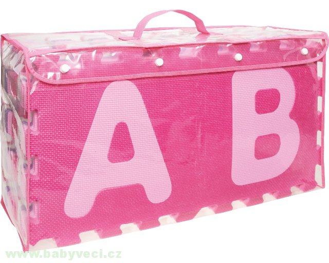 Velké pěnové puzzle růžové koberec, domeček, ohrádka > varianta růžová