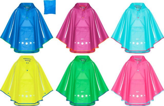 Dětské poncho pončo do deště Playshoes neon