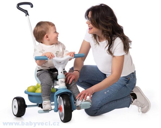 Tříkolka pro děti Be Move Smoby s vodící tyčí > varianta modrá