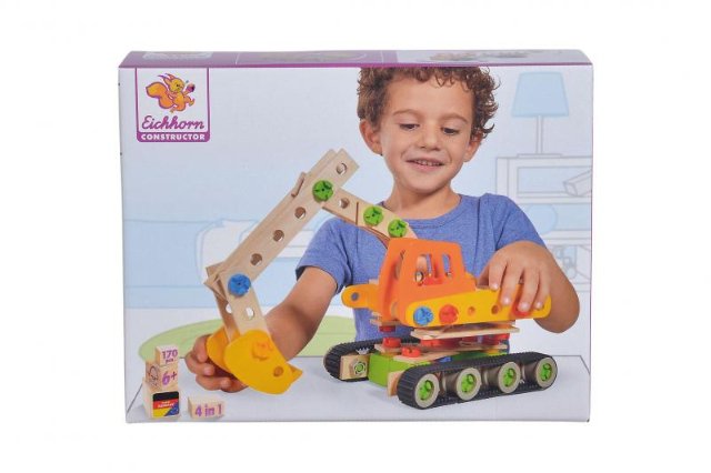 Dřevěná stavebnice 4v1 Constructor Crawler > varianta crawler