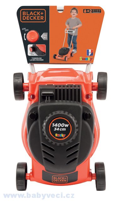 Dětská sekačka na trávu Black&Decker Smoby s mechanickým zvukem > varianta black decker