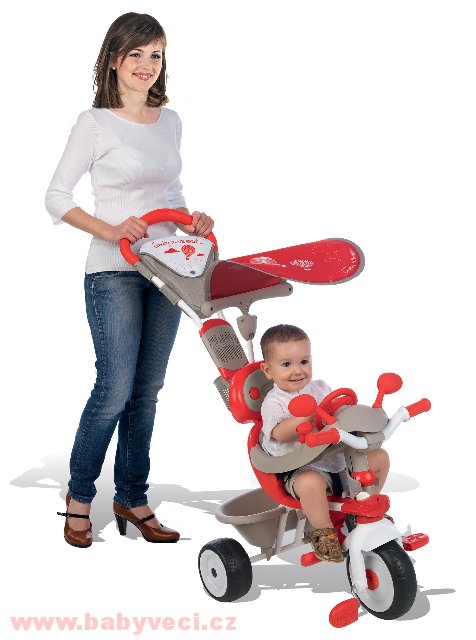 Tříkolka Comfort smoby se slunečníkem > varianta červená
