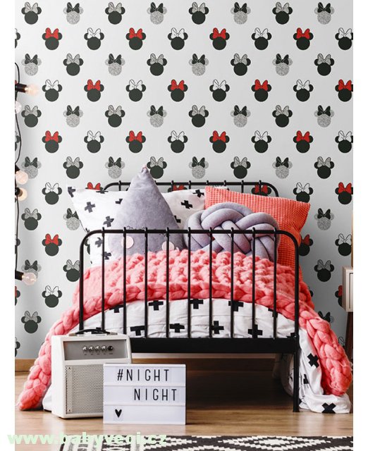 Tapeta do dětského pokojíčku minnie třpyt > varianta minnie třpyt