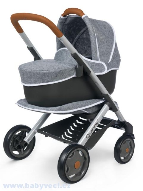 Kočárek hluboký a sportovní DeLuxe Maxi Cosi & Quinny Grey Smoby 3v1 > varianta šedý