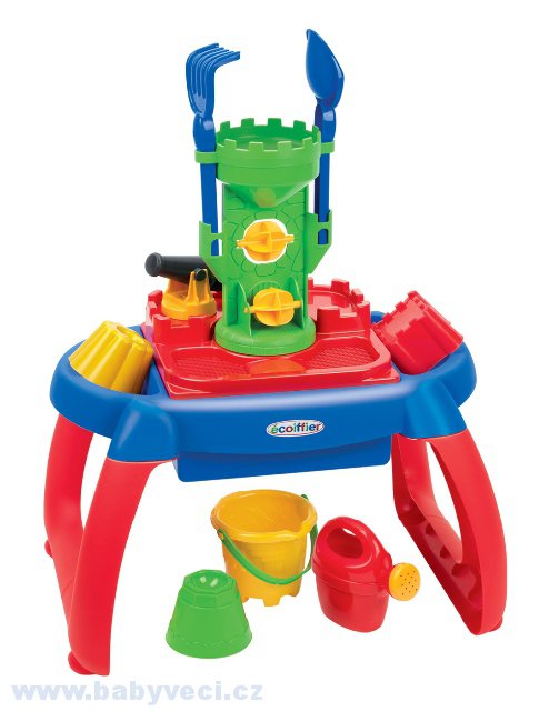 Pískoviště stolek na vodu a písek Écoiffier s 10 doplňky