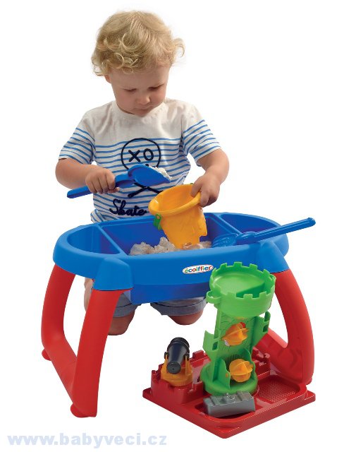 Pískoviště stolek na vodu a písek Écoiffier s 10 doplňky