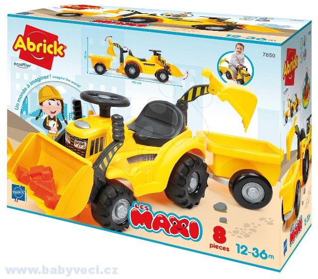 Odrážedlo s bagrem a nakladačem s kostkami > varianta bagr+nakladač+vozík