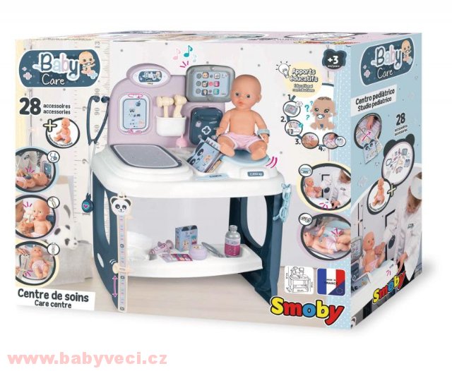 Zdravotnický pult pro lékaře Baby Care Center Smoby elektronický + panenka