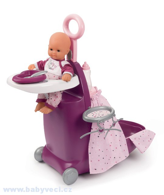 Přebalovací kufřík s postýlkou a židličkou Violette Baby Nurse Smoby > varianta 3v1