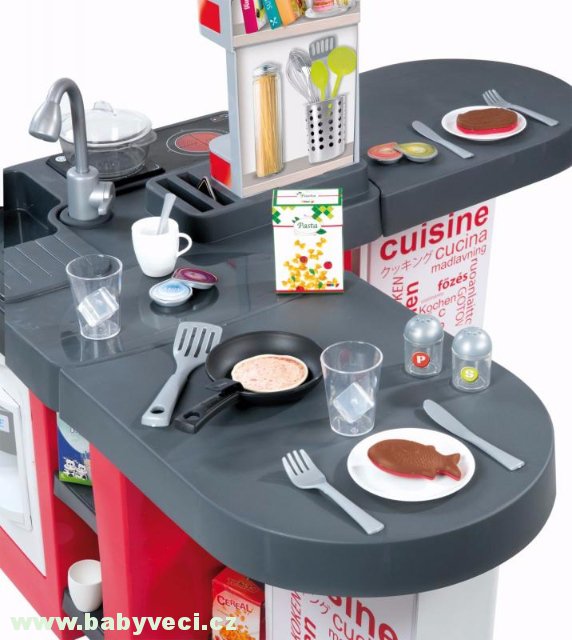 Kuchyňka pro děti Tefal Studio XXL Smoby elektronická magická > varianta bubble červeno-šedá