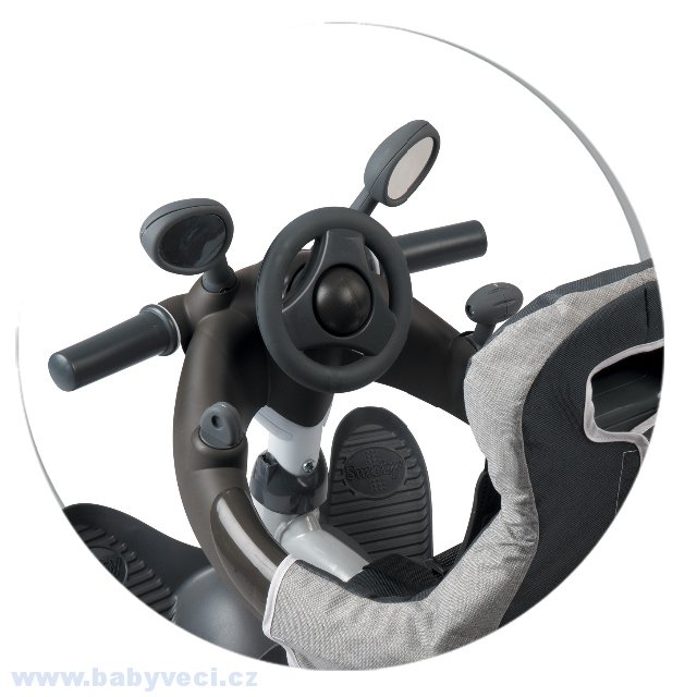 Tříkolka s potahem DeLuxe Baby Driver Comfort > varianta de lux šedá