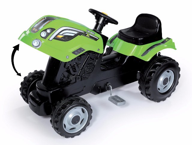 Traktor s přívěsem s otevírací kapotou  Smoby XL farmer