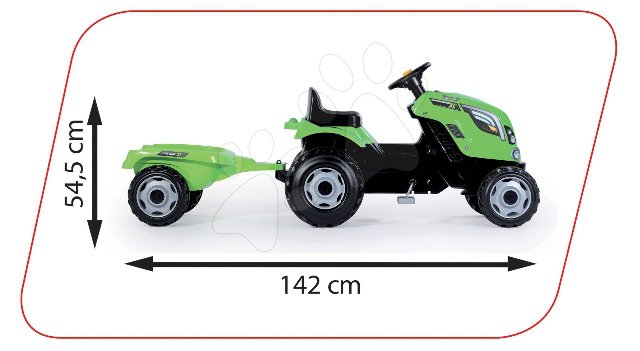Traktor s přívěsem s otevírací kapotou  Smoby XL farmer