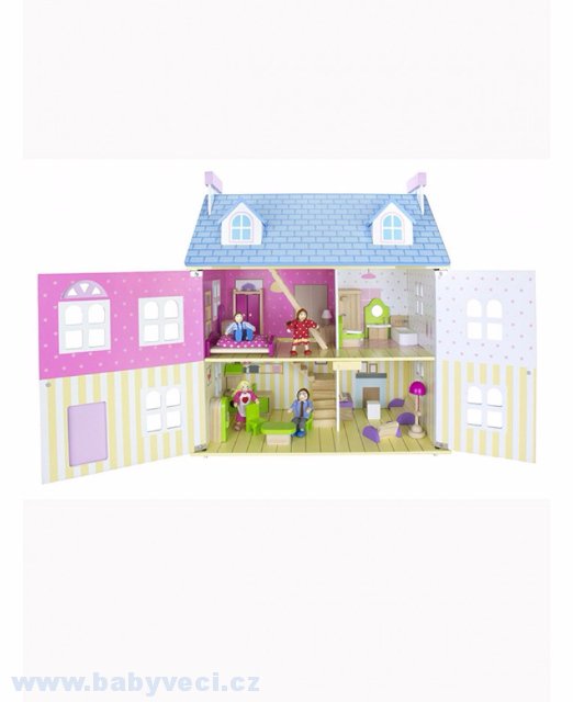 Leomark White dřevěný  dům s nábytkem > varianta bílá