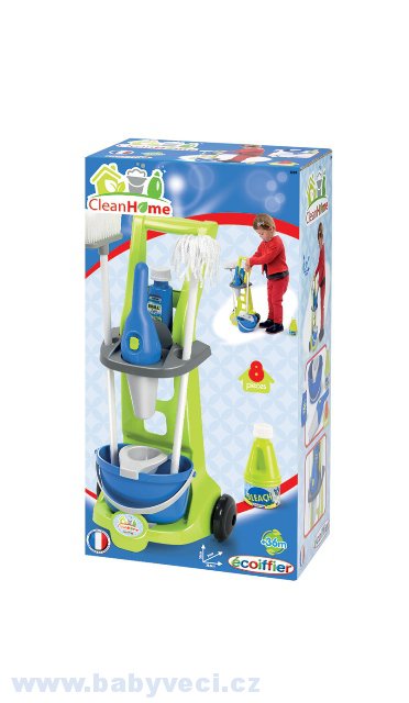 Úklidový vozík Clean Home Écoiffier 8 doplňků > varianta vozík úklidový