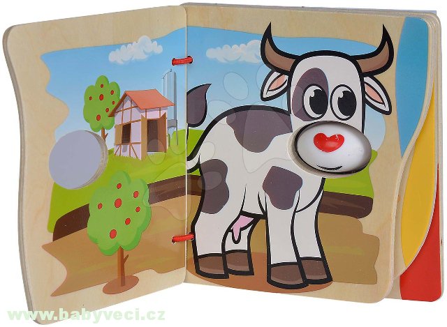 Dřevěná obrázková knížka zvířátka z farmy > varianta farma