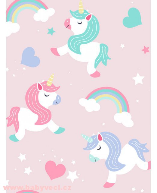 Tapeta dětská jednorožec koníčci unicorn rainbow duha > varianta jednorožec