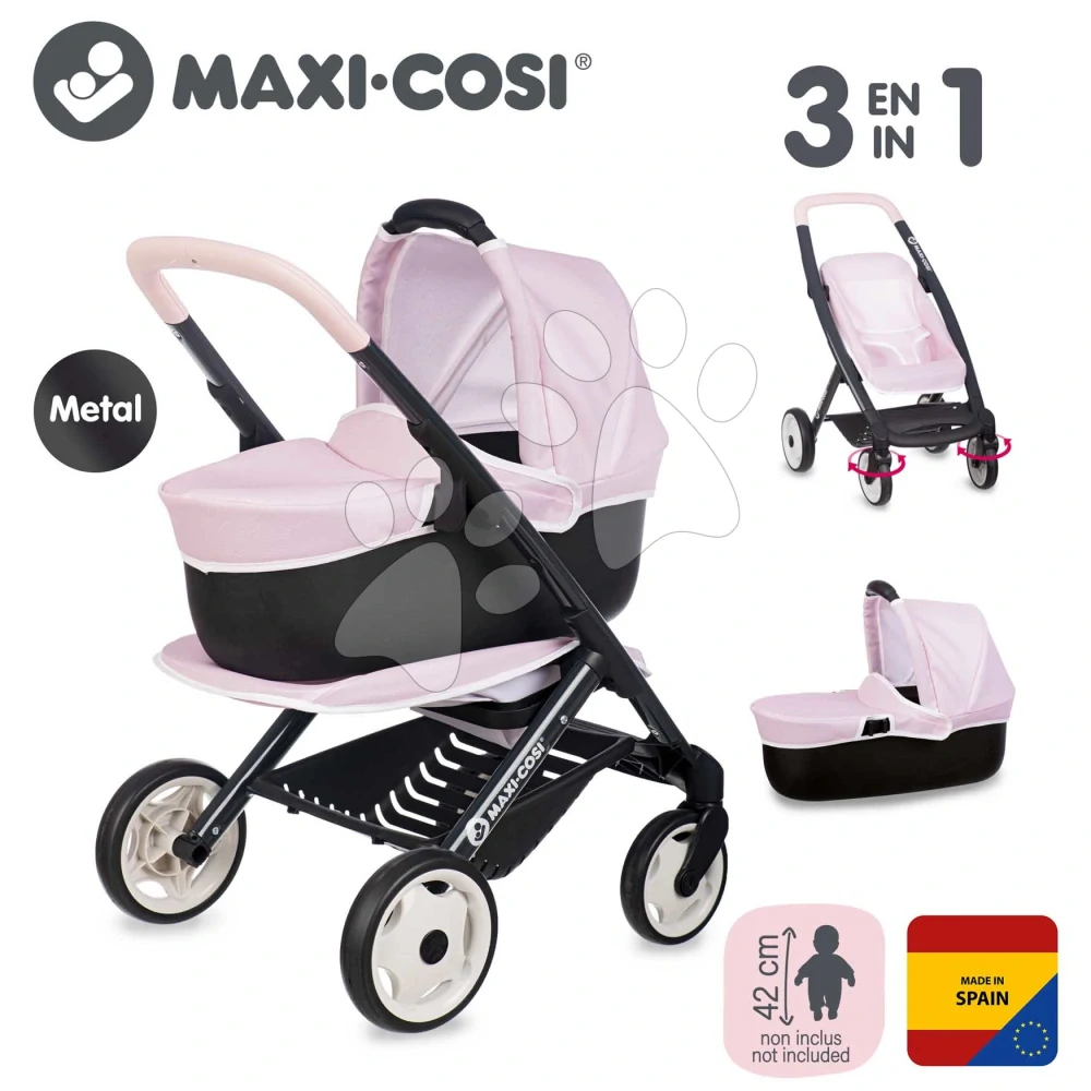 Kombinovaný kočárek 3v1 Maxi Cosi pro panenky Powder pink > varianta powder pink
